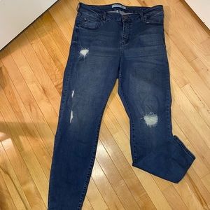 Slightly distressed jeans